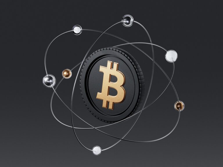 Bitcoin,,Innovation,,Future,3d,Icon,On,A,Background